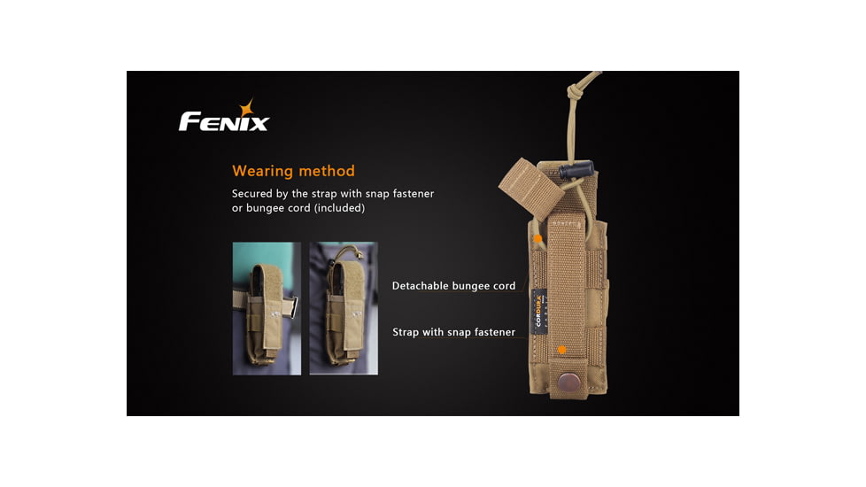 Fenix Tasmanian Tiger Flashlight Holster w/Adjustable Velcro Strap,Khaki TT-HOLSTER-KHAKI