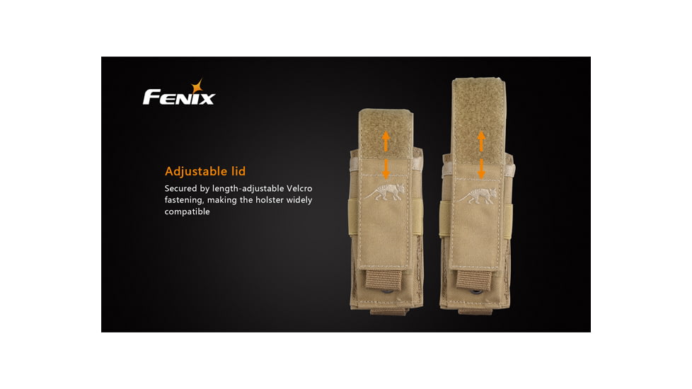 Fenix Tasmanian Tiger Flashlight Holster w/Adjustable Velcro Strap,Khaki TT-HOLSTER-KHAKI