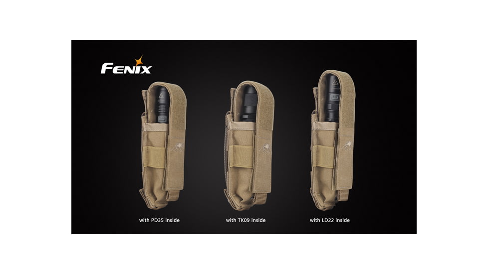 Fenix Tasmanian Tiger Flashlight Holster w/Adjustable Velcro Strap,Khaki TT-HOLSTER-KHAKI