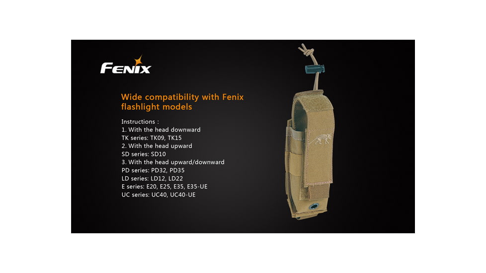 Fenix Tasmanian Tiger Flashlight Holster w/Adjustable Velcro Strap,Khaki TT-HOLSTER-KHAKI