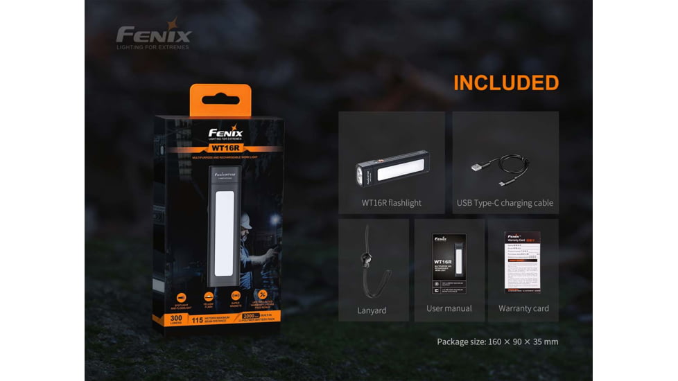Fenix WT 16R Flashlight, WT16RXBK