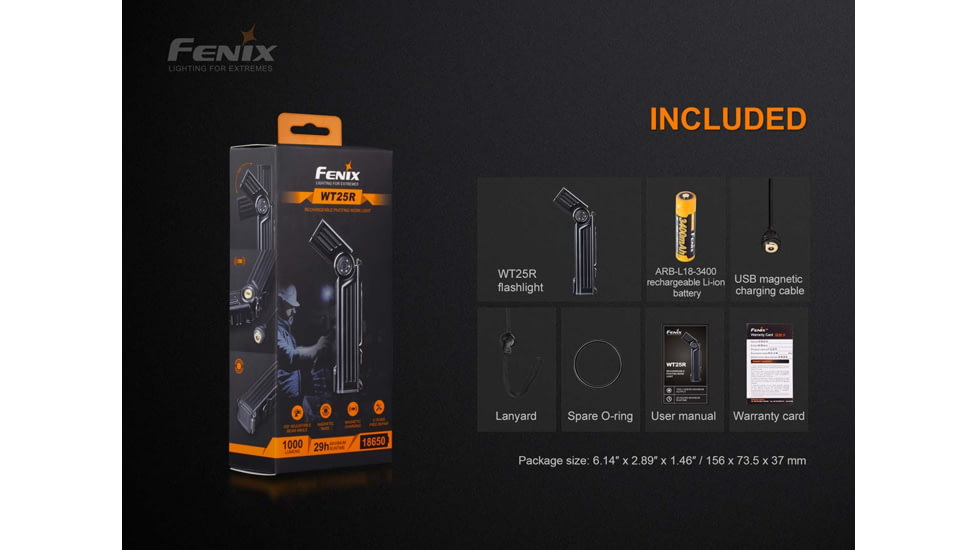 Fenix WT 25R Flashlight, WT25RXBK