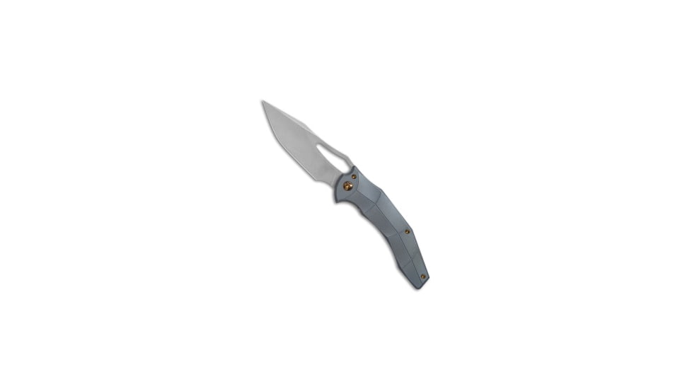 Ferrum Forge Ferrum Forge Gavko Spinner Frame Lock Knife Blue Facets Ti 3.5" Stonewash, Blue, CPM 20CV, adult, BHQ-68683