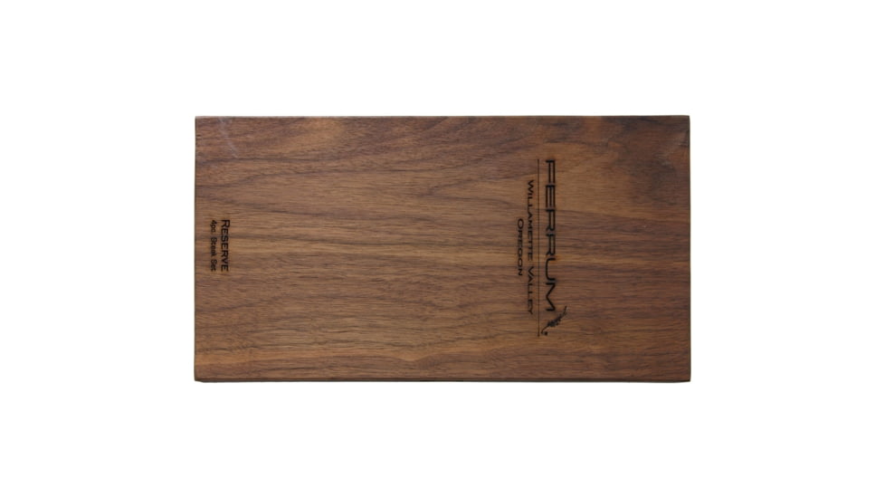 Ferrum Reserve 4pc Steak Set Kitchen Knives, 9in Overall, 5in Satin Steel Blade, Reclaimed Hardwood Handle, Set Of Four Steak Knives, Wooden Gift Box, RSRV-SET-0400