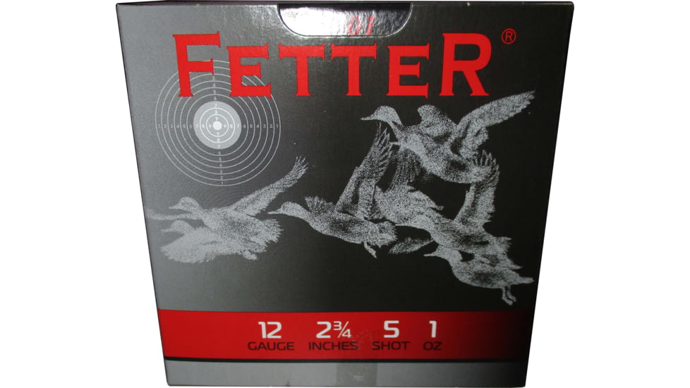 Fetter 12 Gauge 5 Shot 2.75in Centerfire Shotgun Ammo, 25 Rounds, FT123220
