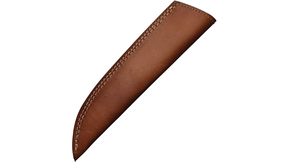 FH Knives Damascus Fixed Blade Knife, 12in Overall, 7in Damascus Steel Blade, Brown/Red Wood Handle, Brown Leather Belt Sheath, AB-1473 (FH BOX)
