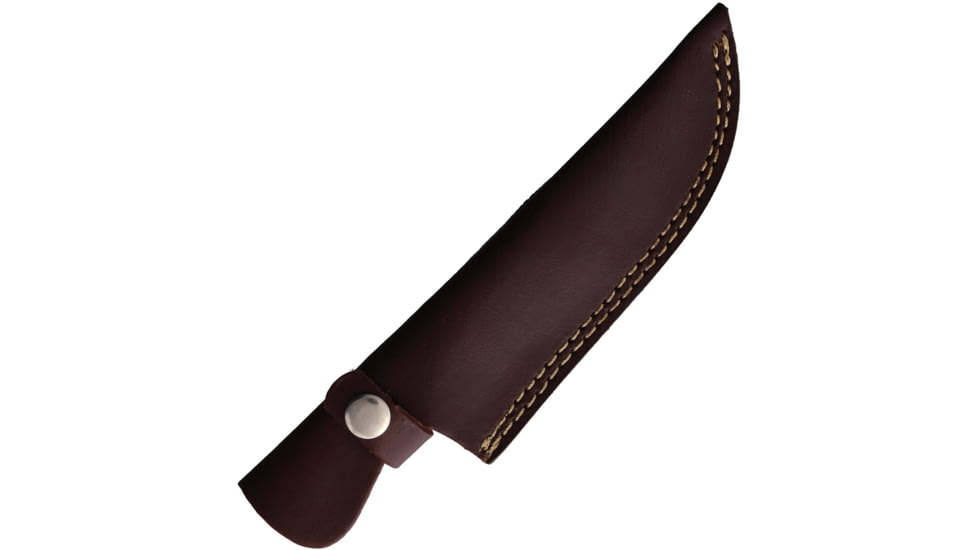 FH Knives Damascus Fixed Blade Knife, 10.25in Overall, 5.75in Damascus Steel Clip Point Blade, Natural Bone Handle, Brown Leather Belt Sheath, AB-1352 (FH BOX)