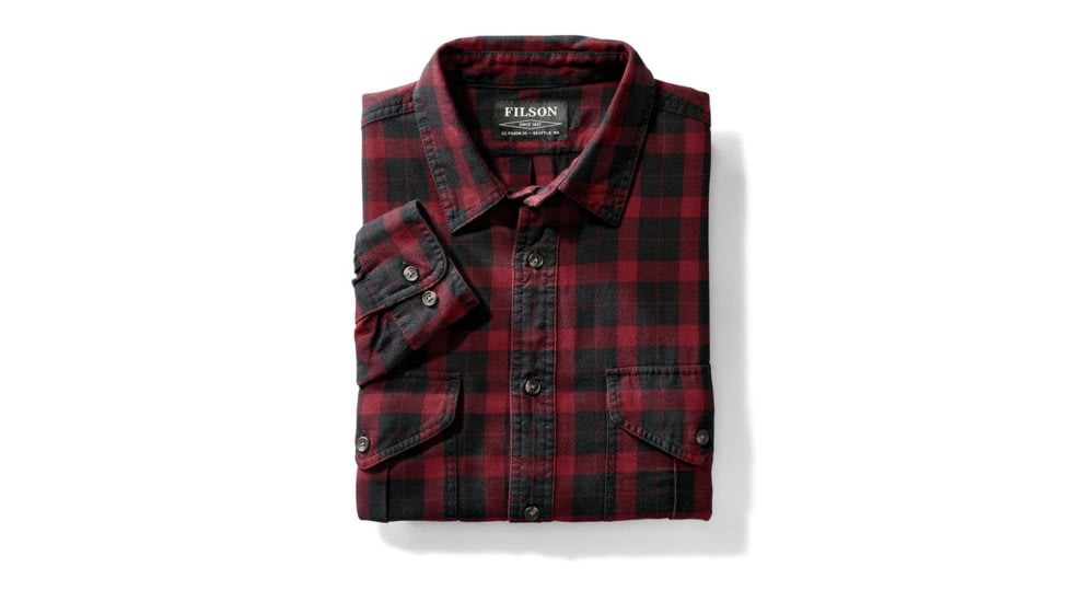 Filson Lightweight Alaskan Guide Shirt, Black Red, XXL 11010743-BlackRed-XXL