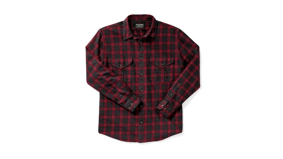 Filson Lightweight Alaskan Guide Shirt, Black Red, XXL 11010743-BlackRed-XXL