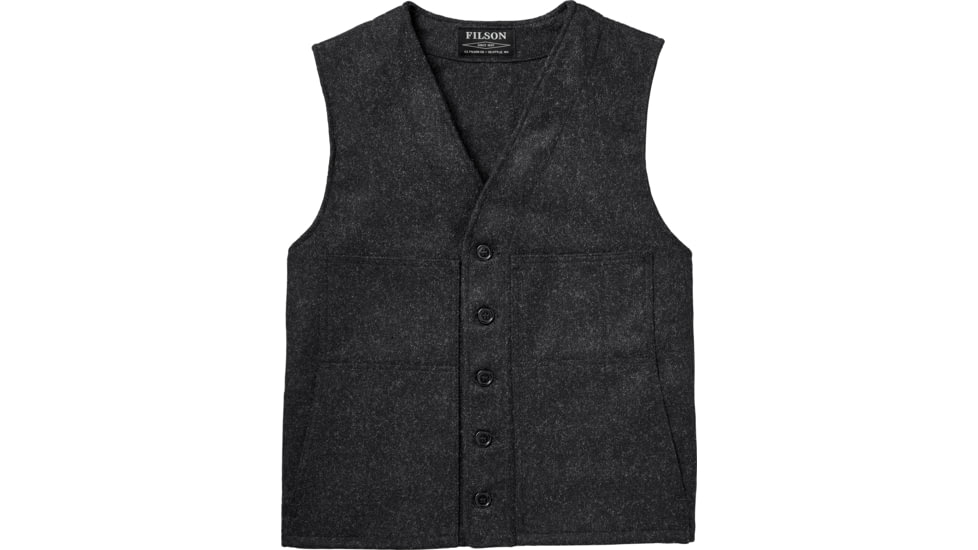 Filson Mackinaw Wool Vest - Alaska Fit - Mens, Charcoal, 36, 11010055-Charcoal-36