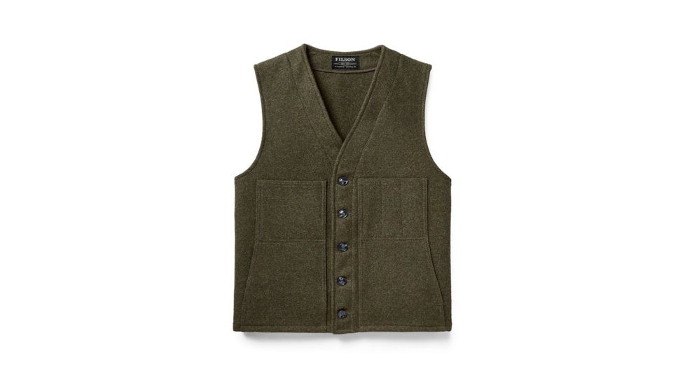 Filson Mackinaw Wool Vest - Extra Long, Forest Green, XL Long 11010056n-XL