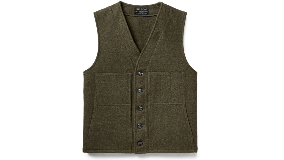 Filson Mackinaw Wool Vest - Alaska Fit - Mens, ForestGrn, 36, 11010055-ForestGrn-36