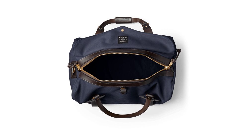 Filson Medium Rugged Twill Duffle Bag, Navy, One Size, 11070325-Navy-OS - Brass