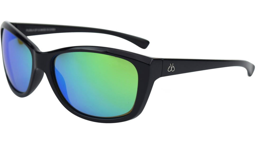 Filthy Anglers Pleasant EP Mirror Sunglasses - Womens, Black Frame, Polarized EP Green Mirror Lens, PLEBLK-EP-G