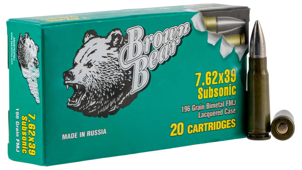 FIME Group ASUB762FMJ Brown Bear 7.62x39mm 196 Gr Full Metal Jacket FMJ 2