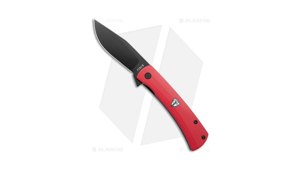 Finch Halo Red Head Folding Knife, 3.125in, Sandvik 14C28N, Clip Point Blade, G10 Red Handle, Black/Red, 7.125in, BHQ-176599