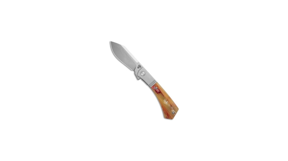 Finch Knife Co Finch Knife Co. Stray Dog Frame Lock Knife Cream Soda Resin 3.25" Satin/SW, Red, Bohler N690, adult, BHQ-212868