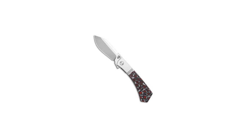 Finch Knife Co Finch Knife Co. Stray Dog Frame Lock Knife Snow Fire FatCarbon 3.25" Satin/SW, Black/Gray/Red/White, Bohler N690, adult, BHQ-212869
