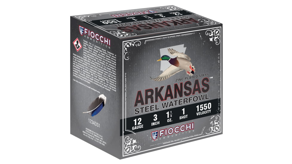Fiocchi 123ADS1 Arkansas Steel 12 Gauge 3 1 1/5 Oz 1 Shot 25 Bx/ 10 Cs