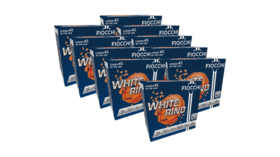 Fiocchi 12ga. 2.75'' Case Lots 1250fps. 1-1/8oz. #7.5 Wht Rno