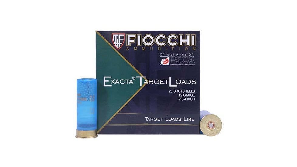 Fiocchi Exacta Target Super Crusher 12 Gauge 1 oz 2 3/4in Centerfire Shotgun Ammo, 25 Rounds, 12SCRN75
