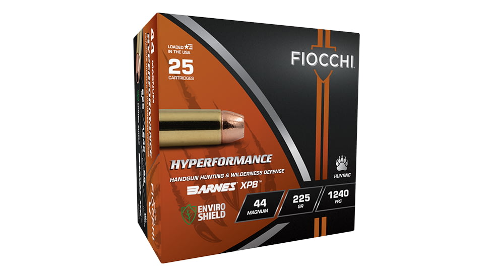 Fiocchi Hyperformance Hunt 44 Mag 225 grain XPB Jacketed Hollow Point Pistol Ammo, 25 Rounds, 44MBA