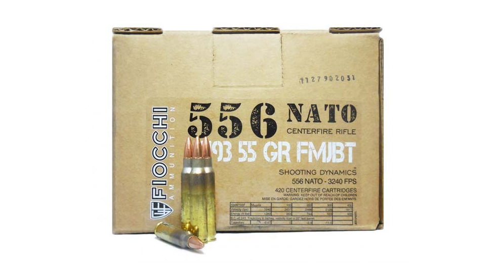 Fiocchi 556M193F Training Dynamics 5.56x45mm NATO 55 Gr Full Metal Jacket Boat