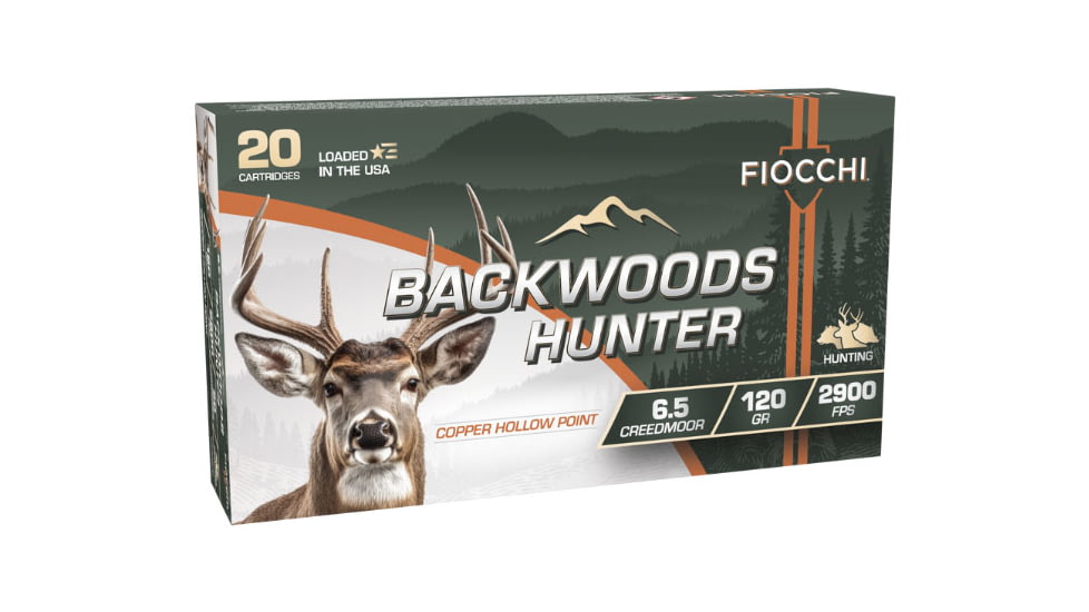 Fiocchi Backwoods Hunter 6.5 Creedmoor 120 Grain Coated Hollow Point Brass Rifle Ammo, 20 Rounds, 65CMBHC