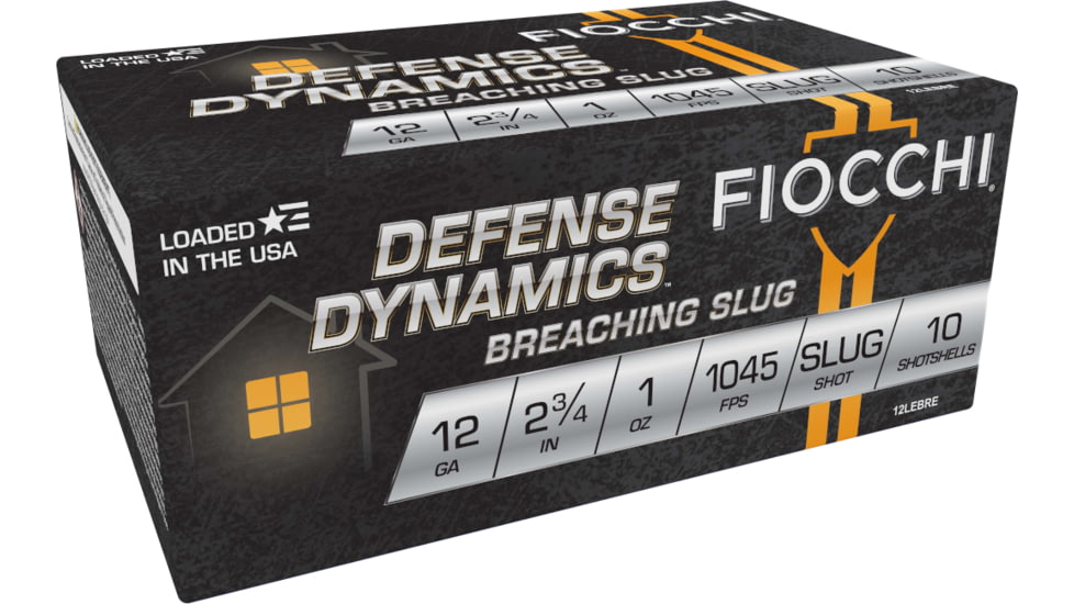 Fiocchi Defense Dynamic Breaching 12 Gauge 1 oz 2 3/4in Shotgun Slugs Ammo, 10 Rounds, 12LEBRE