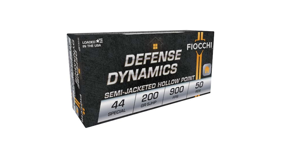 Fiocchi Defense Dynamics .44 Special 200 Grain SJHP Brass Cased Pistol Ammo, 50 Rounds, 44SA500