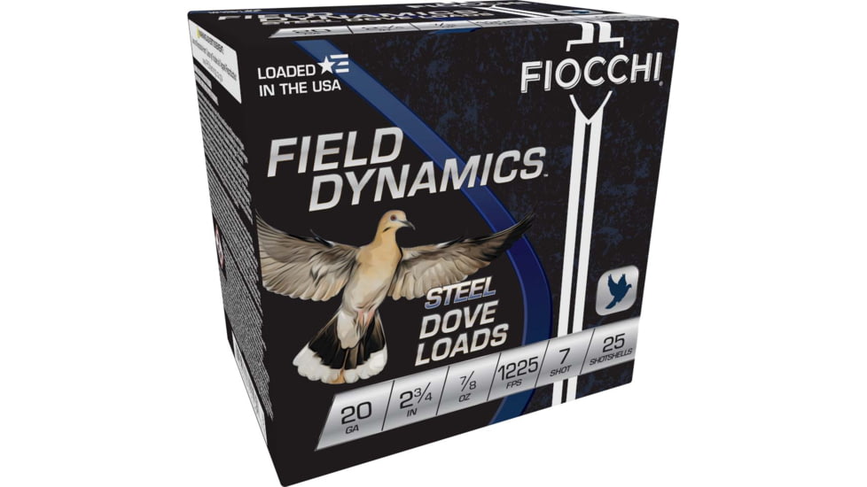 Fiocchi Dove/Quail 20 Gauge 7/8 oz 2 3/4in Shotgun Ammo, 25 Rounds, 20DLS7