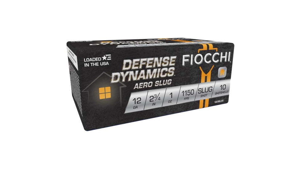 Fiocchi Defense Dynamics Low Recoil 12 Gauge 1 oz 2 3/4in Slug Shotgun Ammo, 10 Rounds, 12LRSLUG