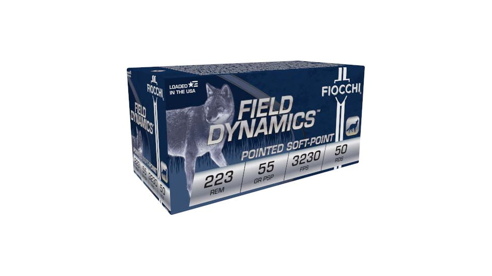 Fiocchi Field Dynamics .223 Remington 55 Grain PSP Brass Cased Rifle Ammo, 50 Rounds, 223B50