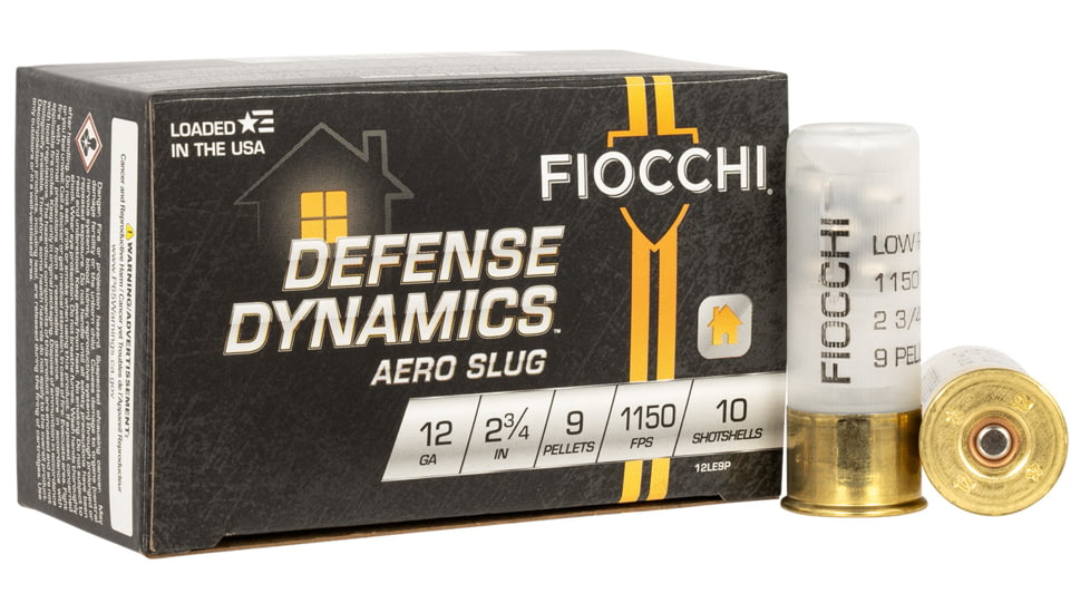 Fiocchi Field Dynamics Low Recoil 12 Gauge 9 2.75in Shotgun Buck Ammo, 10 Rounds, 12LE9P