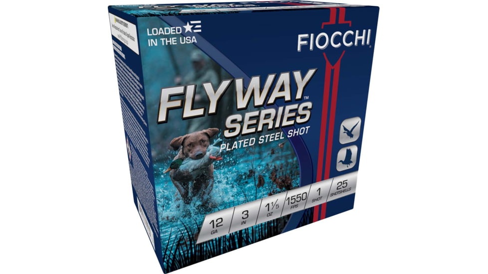 Fiocchi Flyway 12 Gauge 1 1/5oz 3in Shotgun Ammo, 1 Shot, 25 Rounds, 123ST151
