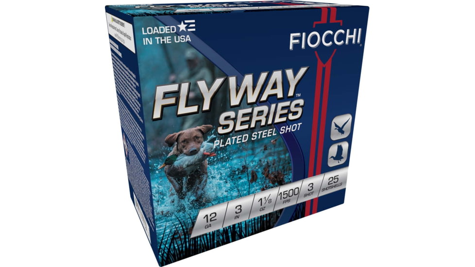 Fiocchi Flyway 12 Gauge 1 1/8oz 3in Shotgun Ammo, 3 Shot, 25 Rounds, 123ST3