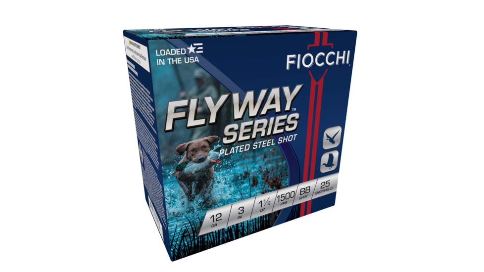 Fiocchi Flyway 12 Gauge 1 1/8oz 3in Shotgun Ammo, BB Shot, 25 Rounds, 123STBB