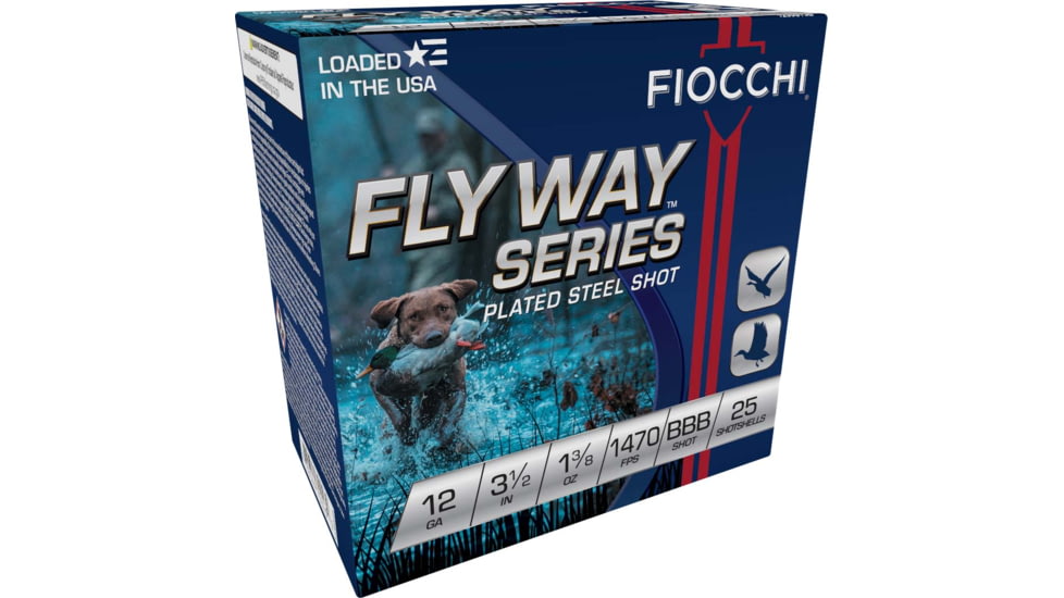 Fiocchi Flyway 12 Gauge 1-3/8oz 3.5in Shotgun Ammo, BBB Shot, 25 Rounds, 1235ST3B