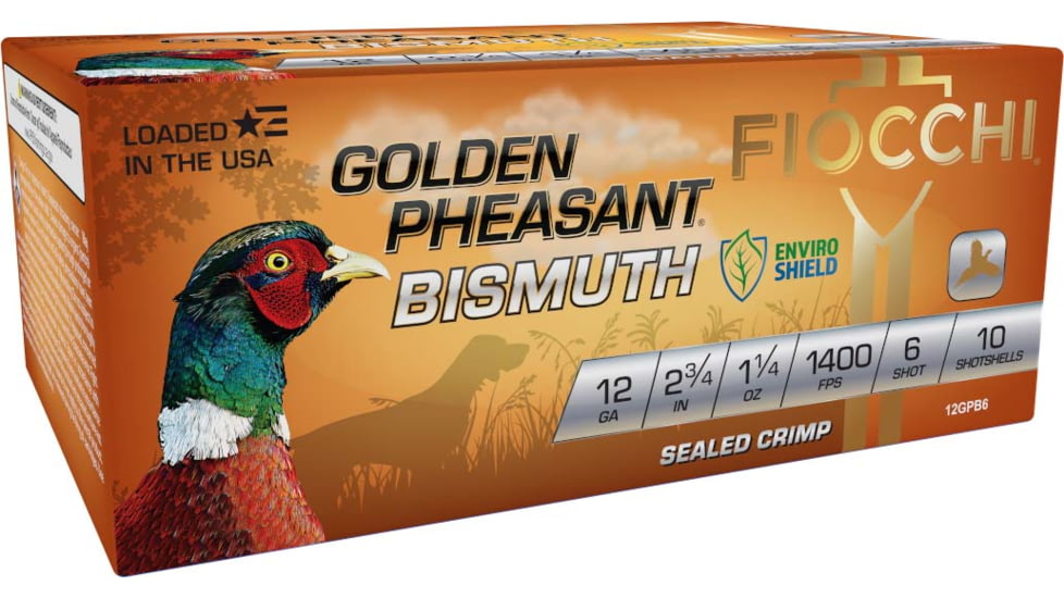 Fiocchi Golden Pheasant 12 Gauge 1-1/4oz 2.75in 6 Size Shotgun Ammo, 10 Rounds, 12GPB6