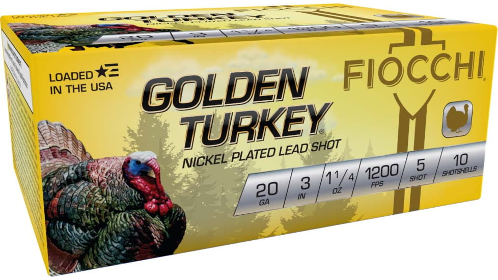 Fiocchi Golden Turkey 20 Gauge 1 1/4oz 3in Shotgun Ammo, #6, 10 Rounds, 203TRKC5