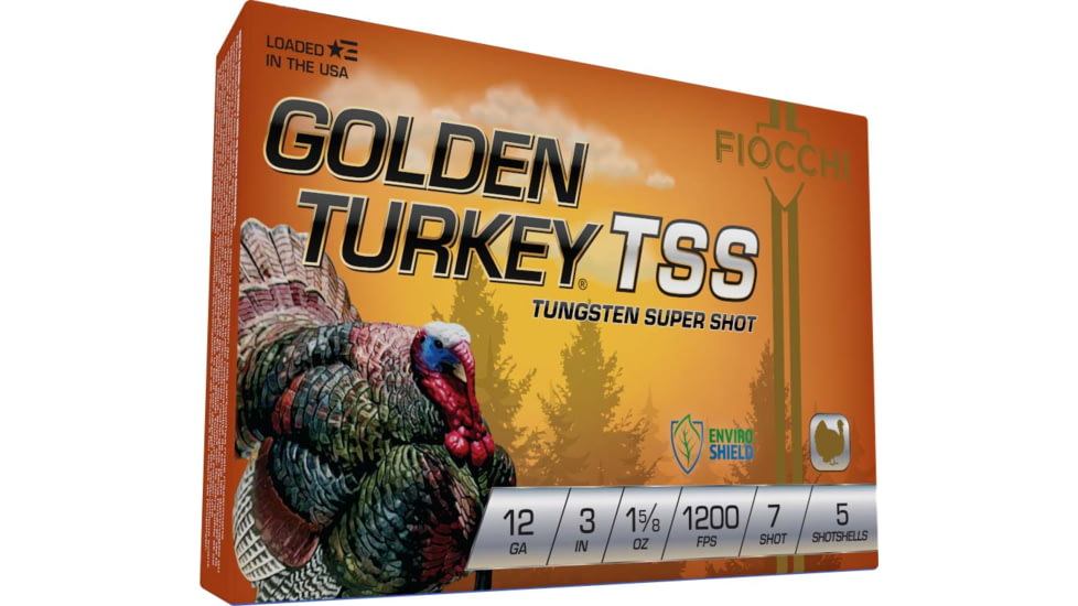 Fiocchi Golden Turkey TSS 12 Gauge 1 5/8 oz 3in 7 Shot Shotgun Ammo, 5 Rounds, 123TSS7