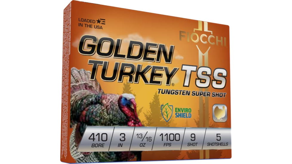 Fiocchi Golden Turkey TSS .410 13/16oz 3in Shotgun Ammo, 5 Rounds, 410TSS9