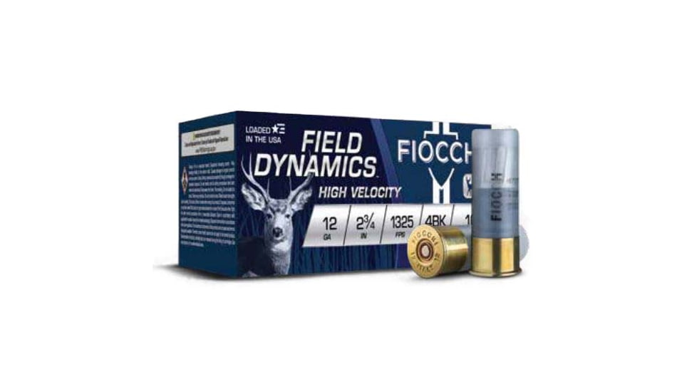 Fiocchi Hi Velocity Field Box 12 Gauge 1BK 9 Pellets 2.75in Shotgun Buckshot Ammo, 10 Rounds, 12FHV9P