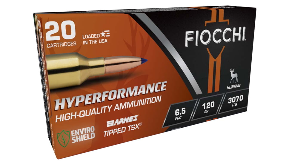 Fiocchi Hyperformance Hunt 6.5 PRC, 120 Gr, Rifle Centerfire, Brass Rifle Ammo, 20 Round, 65PRCTT