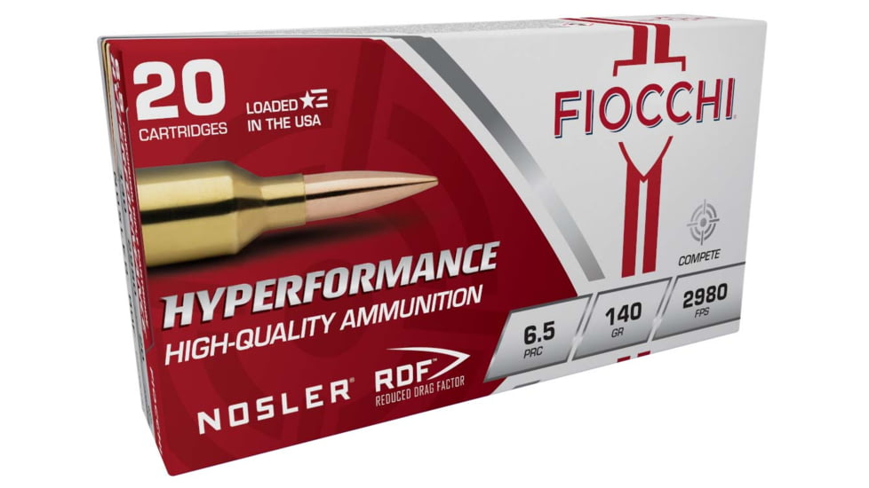 Fiocchi Hyperformance Match 6.5 PRC, 140 Gr, Rifle Centerfire, Brass Rifle Ammo, 20 Round, 65PRCRD