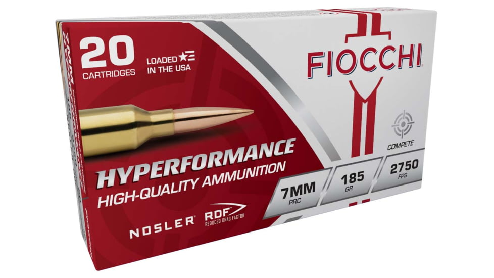 Fiocchi Hyperformance Match 7mm PRC, 185 Gr, Rifle Centerfire, Brass Rifle Ammo, 20 Round, 7PRCRD
