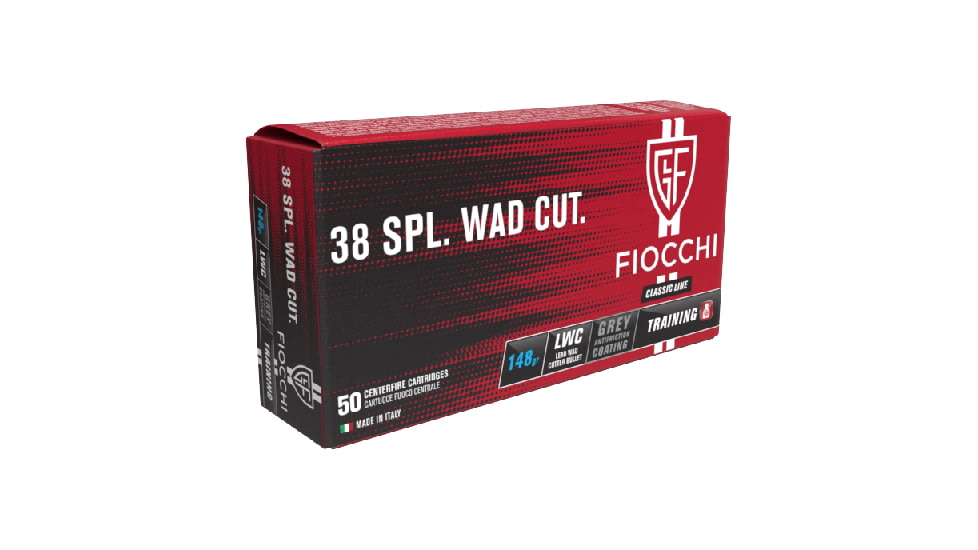 Fiocchi .38 Special 148 Grain LDWC Brass Cased Pistol Ammo, 50 Rounds, 38LA
