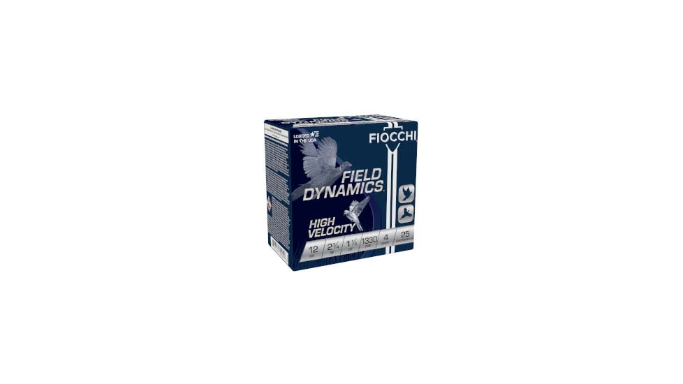 Fiocchi Vi Helocity 12 Gauge 1 1/4oz 2-3/4in Shotgun Ammo, 4 Shot, 25 Rounds, 12HV4
