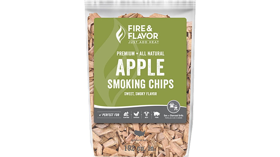Fire &amp; Flavor Wood Chips, Apple, 2 lbs, Green 1001634