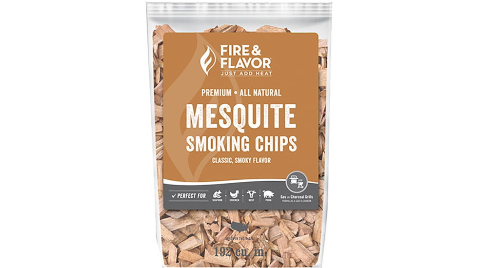 Fire &amp; Flavor Wood Chips, Mesquite, 2 lbs, Brown 1001632